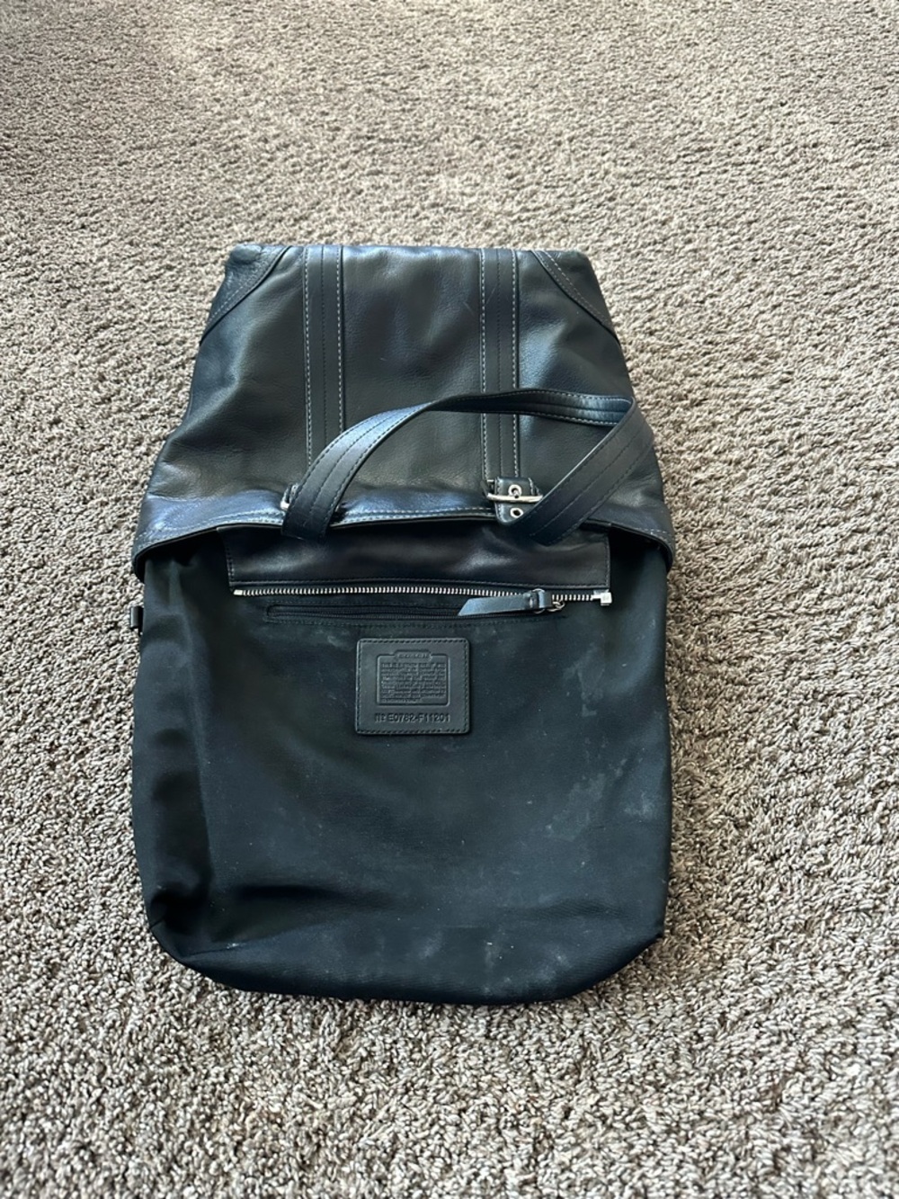 Vintage Coach Hampton Black Leather Tote Bag F11201 - Picture 6 of 10